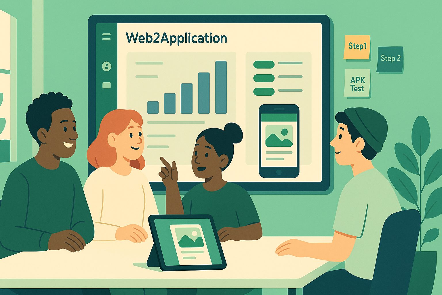 Illustration for article: Web2Application for Absolute Beginners: Your First 24 Hours From Sign-Up to Test APK (No Tech Skills Needed) — Web2Application beginner's guide