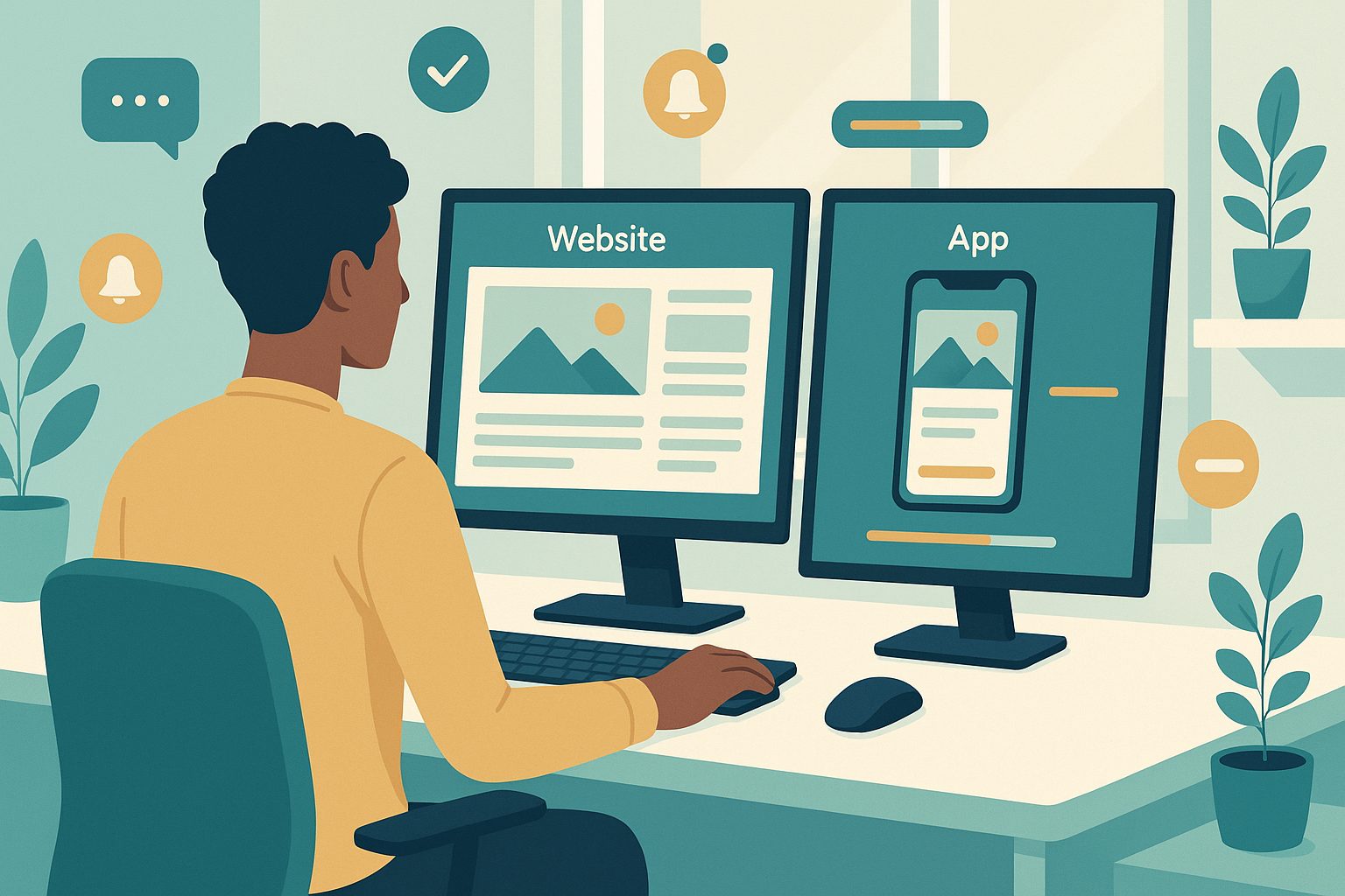 Illustration for article: What Happens After You Build a Website App? The Owner’s Guide to Managing, Updating, and Growing Your New Mobile App — website app builder
