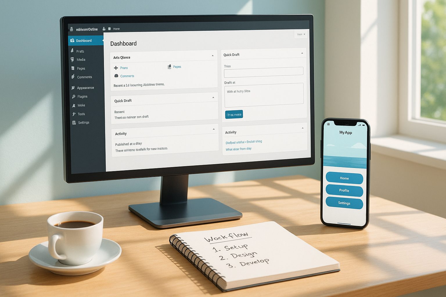 Illustration for article: From WordPress Site to Real Mobile App: The Complete, Step-by-Step Owner’s Workflow (With Free Test APK and Push Notifications) — how to turn WordPress site into app